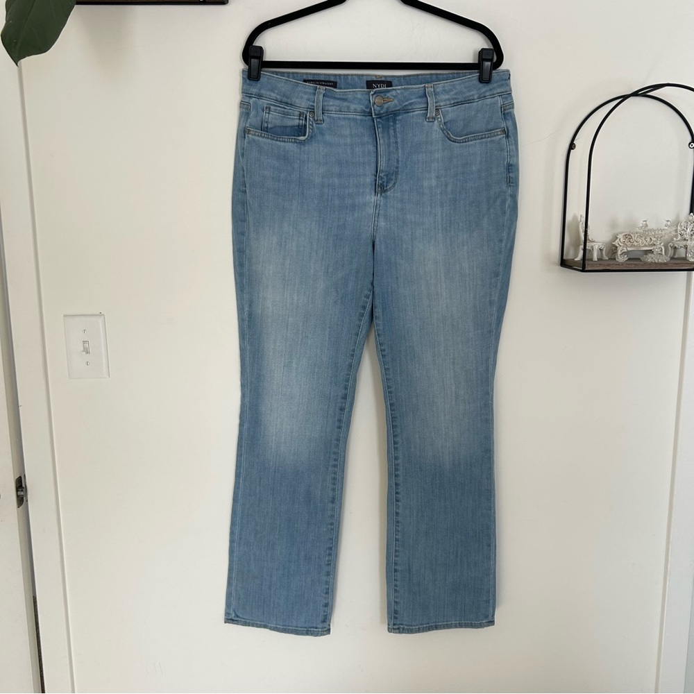 NYDJ‎ Marilyn Straight Lift & Tuck Denim Blue Jeans Size 14